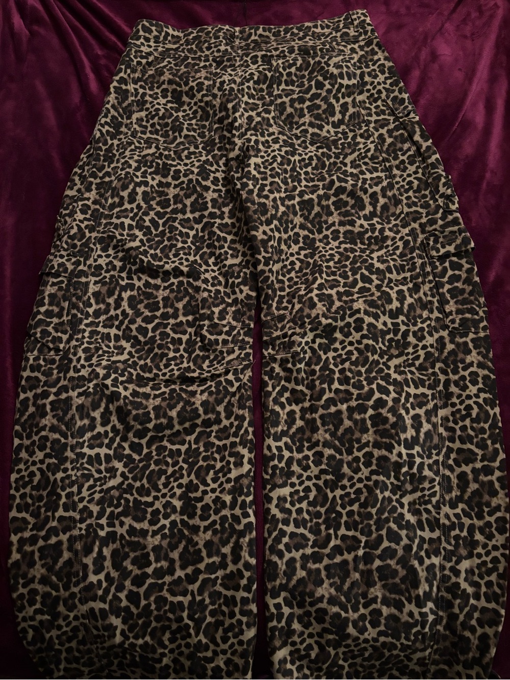 Fashion Nova Wide Leg Leopard Print Pants - Brown/Black - Picture 7 of 8